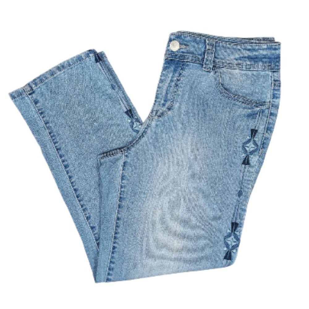 💖💖 STYLE & CO. CURVY FIT EMBROIDERED CROPPED JEANS (8)